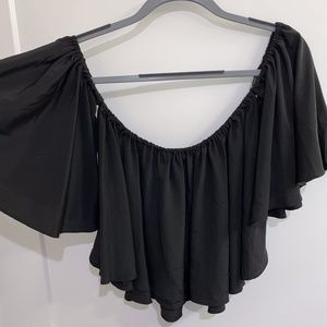 Black off the shoulder top